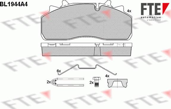 FTE BL1944A4 - Комплект спирачно феродо, дискови спирачки vvparts.bg