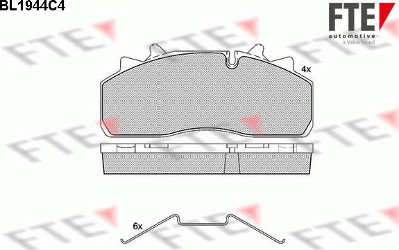 FTE BL1944C4 - Комплект спирачно феродо, дискови спирачки vvparts.bg