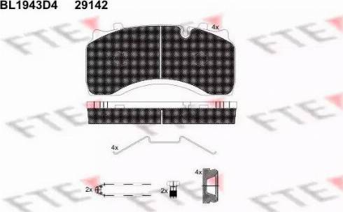 FTE BL1943D4 - Комплект спирачно феродо, дискови спирачки vvparts.bg