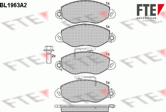 FTE BL1963A2 - Комплект спирачно феродо, дискови спирачки vvparts.bg