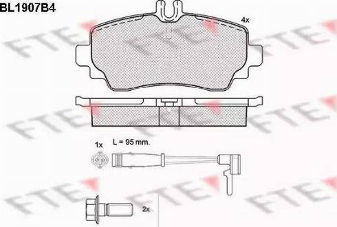 FTE BL1907B4 - Комплект спирачно феродо, дискови спирачки vvparts.bg