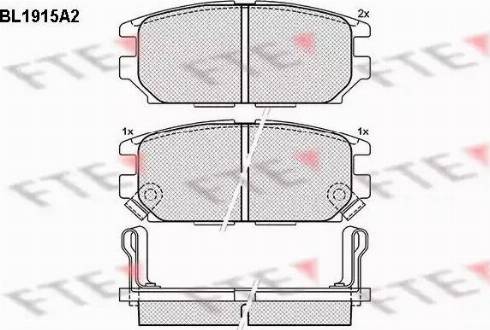 FTE BL1915A2 - Комплект спирачно феродо, дискови спирачки vvparts.bg