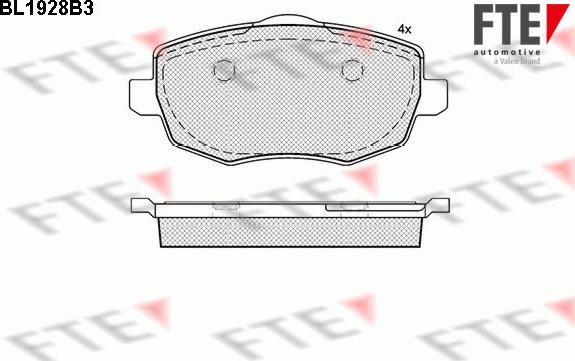 FTE BL1928B3 - Комплект спирачно феродо, дискови спирачки vvparts.bg