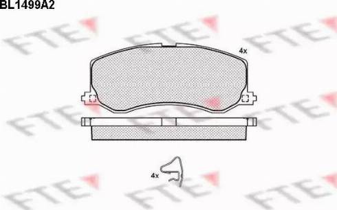 FTE BL1499A2 - Комплект спирачно феродо, дискови спирачки vvparts.bg