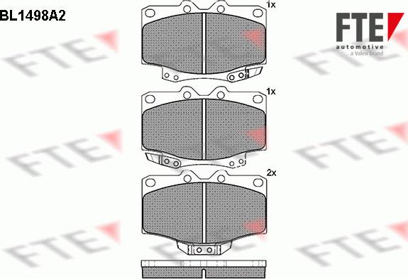 FTE BL1498A2 - Комплект спирачно феродо, дискови спирачки vvparts.bg