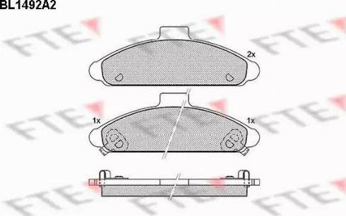 FTE BL1492A2 - Комплект спирачно феродо, дискови спирачки vvparts.bg