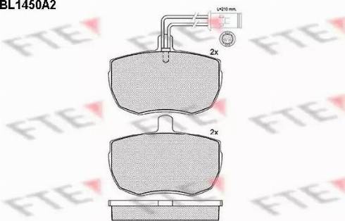 FTE BL1450A2 - Комплект спирачно феродо, дискови спирачки vvparts.bg