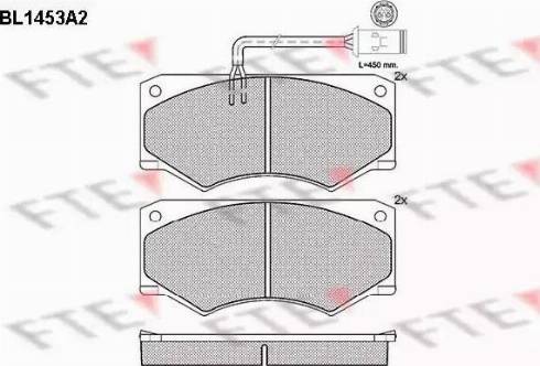 FTE BL1453A2 - Комплект спирачно феродо, дискови спирачки vvparts.bg