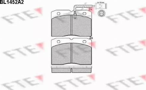 FTE BL1452A2 - Комплект спирачно феродо, дискови спирачки vvparts.bg