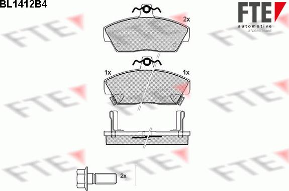 FTE BL1412B4 - Комплект спирачно феродо, дискови спирачки vvparts.bg