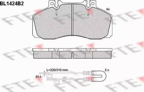 FTE BL1424B2 - Комплект спирачно феродо, дискови спирачки vvparts.bg