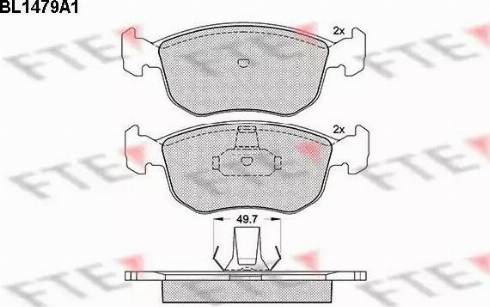 FTE BL1479A1 - Комплект спирачно феродо, дискови спирачки vvparts.bg