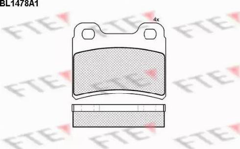 FTE BL1478A1 - Комплект спирачно феродо, дискови спирачки vvparts.bg