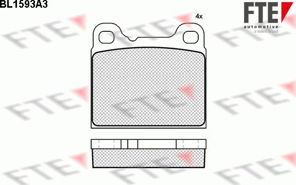 FTE BL1593A3 - Комплект спирачно феродо, дискови спирачки vvparts.bg