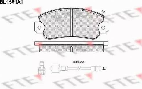 FTE BL1561A1 - Комплект спирачно феродо, дискови спирачки vvparts.bg