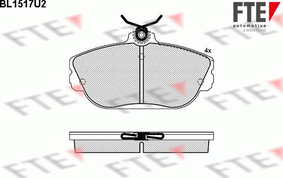 FTE BL1517U2 - Комплект спирачно феродо, дискови спирачки vvparts.bg