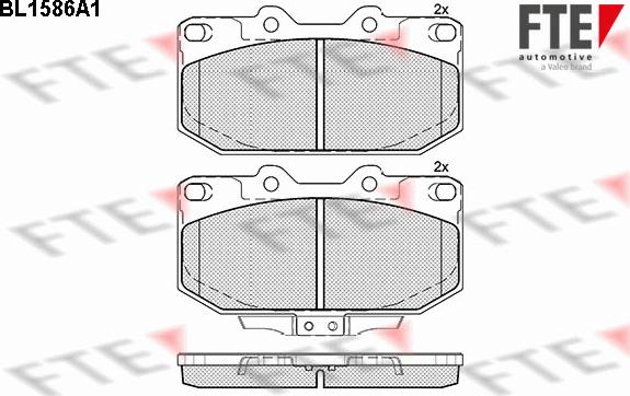 FTE BL1586A1 - Комплект спирачно феродо, дискови спирачки vvparts.bg