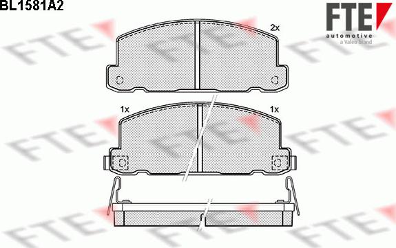 FTE BL1581A2 - Комплект спирачно феродо, дискови спирачки vvparts.bg