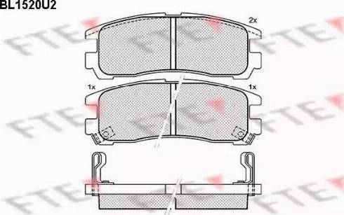 FTE BL1520U2 - Комплект спирачно феродо, дискови спирачки vvparts.bg