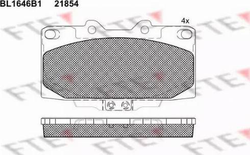 FTE BL1646B1 - Комплект спирачно феродо, дискови спирачки vvparts.bg