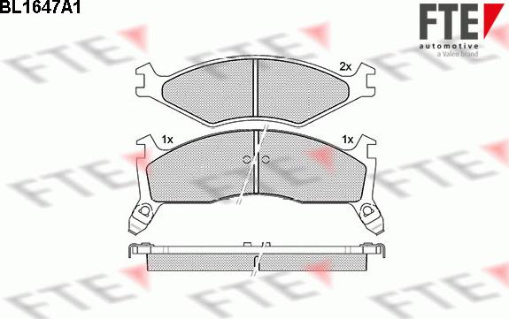 FTE BL1647A1 - Комплект спирачно феродо, дискови спирачки vvparts.bg