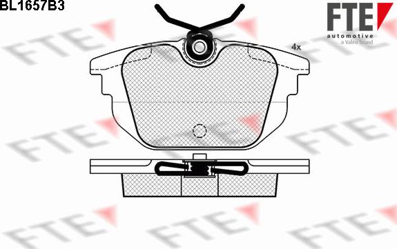 FTE BL1657B3 - Комплект спирачно феродо, дискови спирачки vvparts.bg