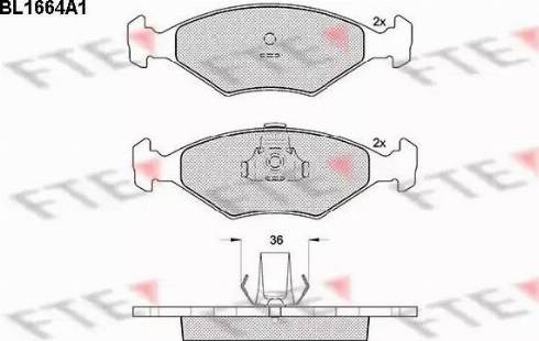 FTE BL1664A1 - Комплект спирачно феродо, дискови спирачки vvparts.bg