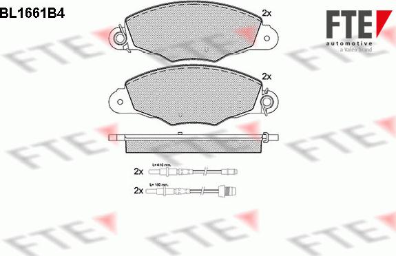 FTE BL1661B4 - Комплект спирачно феродо, дискови спирачки vvparts.bg