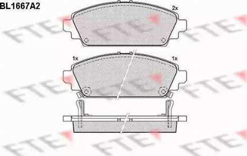 FTE BL1667A2 - Комплект спирачно феродо, дискови спирачки vvparts.bg