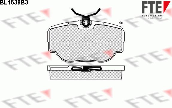 FTE BL1639B3 - Комплект спирачно феродо, дискови спирачки vvparts.bg