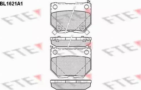 FTE BL1621A1 - Комплект спирачно феродо, дискови спирачки vvparts.bg