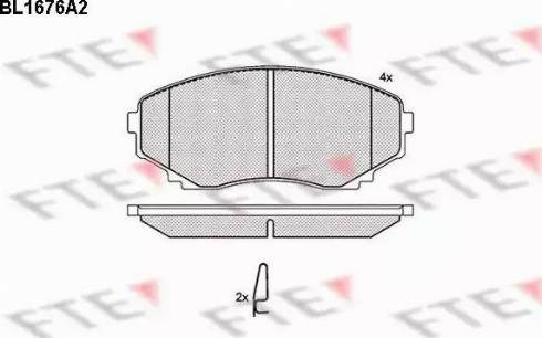 FTE BL1676A2 - Комплект спирачно феродо, дискови спирачки vvparts.bg