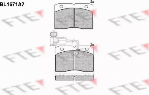 FTE BL1671A2 - Комплект спирачно феродо, дискови спирачки vvparts.bg