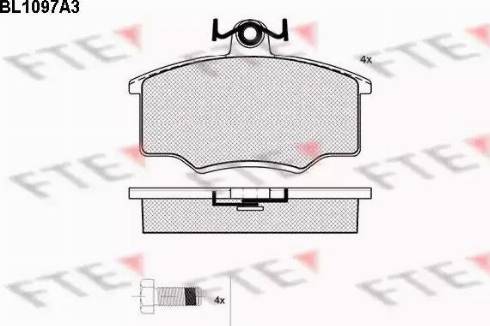 FTE BL1097A3 - Комплект спирачно феродо, дискови спирачки vvparts.bg