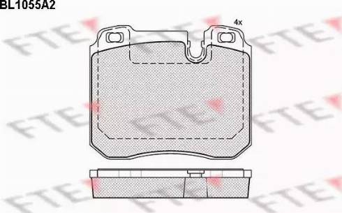 FTE BL1055A2 - Комплект спирачно феродо, дискови спирачки vvparts.bg