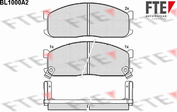 FTE BL1000A2 - Комплект спирачно феродо, дискови спирачки vvparts.bg