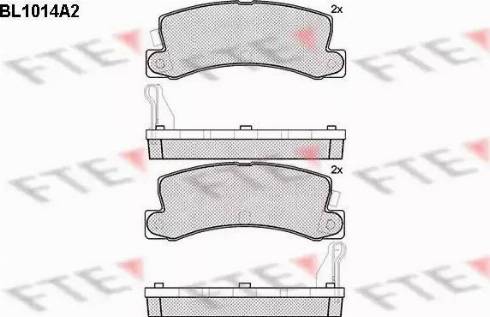 FTE BL1014A2 - Комплект спирачно феродо, дискови спирачки vvparts.bg