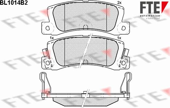 FTE BL1014B2 - Комплект спирачно феродо, дискови спирачки vvparts.bg