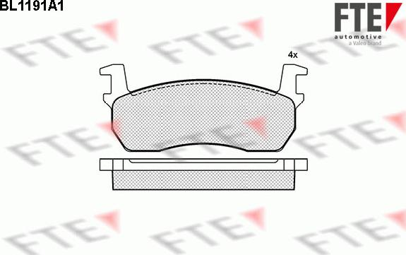 FTE BL1191A1 - Комплект спирачно феродо, дискови спирачки vvparts.bg