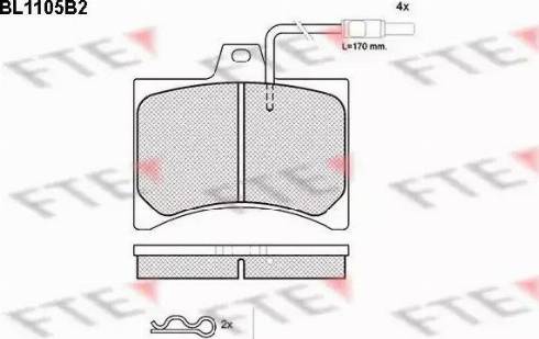 FTE BL1105B2 - Комплект спирачно феродо, дискови спирачки vvparts.bg