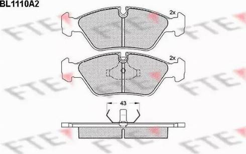 FTE BL1110A2 - Комплект спирачно феродо, дискови спирачки vvparts.bg