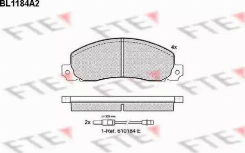 FTE BL1184A2 - Комплект спирачно феродо, дискови спирачки vvparts.bg