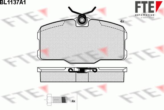 FTE BL1137A1 - Комплект спирачно феродо, дискови спирачки vvparts.bg