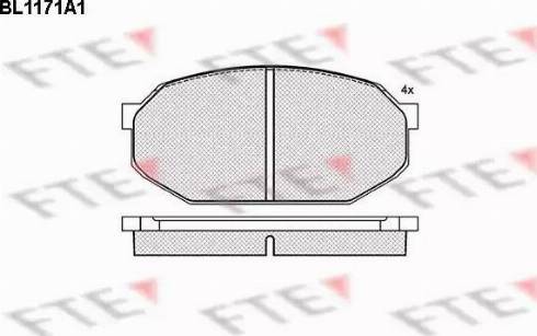 FTE BL1171A1 - Комплект спирачно феродо, дискови спирачки vvparts.bg