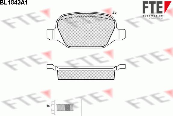 FTE BL1843A1 - Комплект спирачно феродо, дискови спирачки vvparts.bg