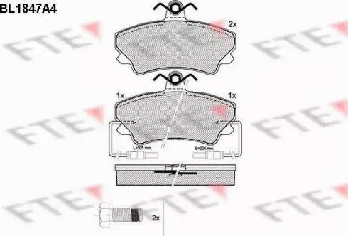 FTE BL1847A4 - Комплект спирачно феродо, дискови спирачки vvparts.bg