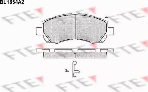 FTE BL1854A2 - Комплект спирачно феродо, дискови спирачки vvparts.bg