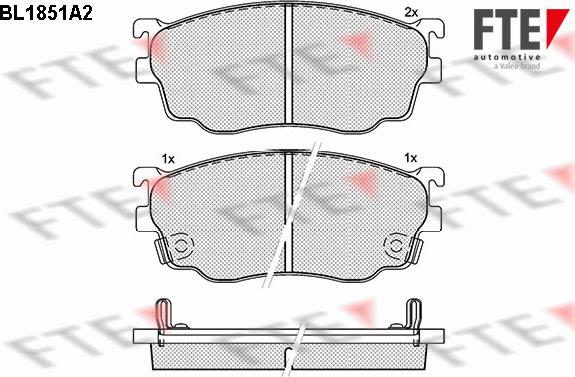 FTE BL1851A2 - Комплект спирачно феродо, дискови спирачки vvparts.bg