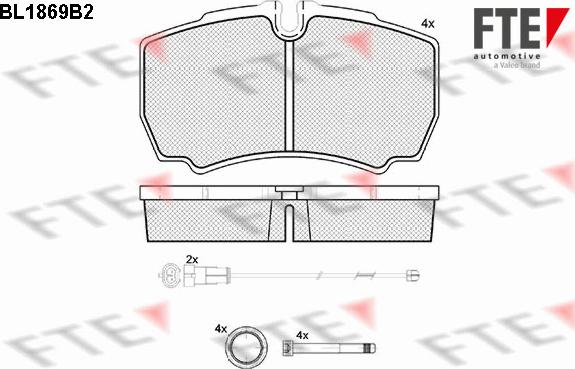 FTE BL1869B2 - Комплект спирачно феродо, дискови спирачки vvparts.bg