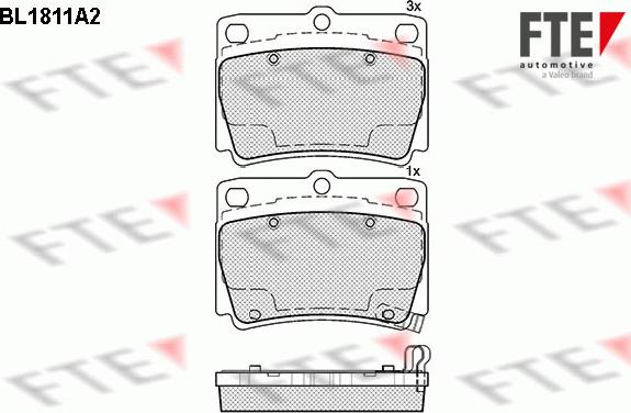 FTE BL1811A2 - Комплект спирачно феродо, дискови спирачки vvparts.bg